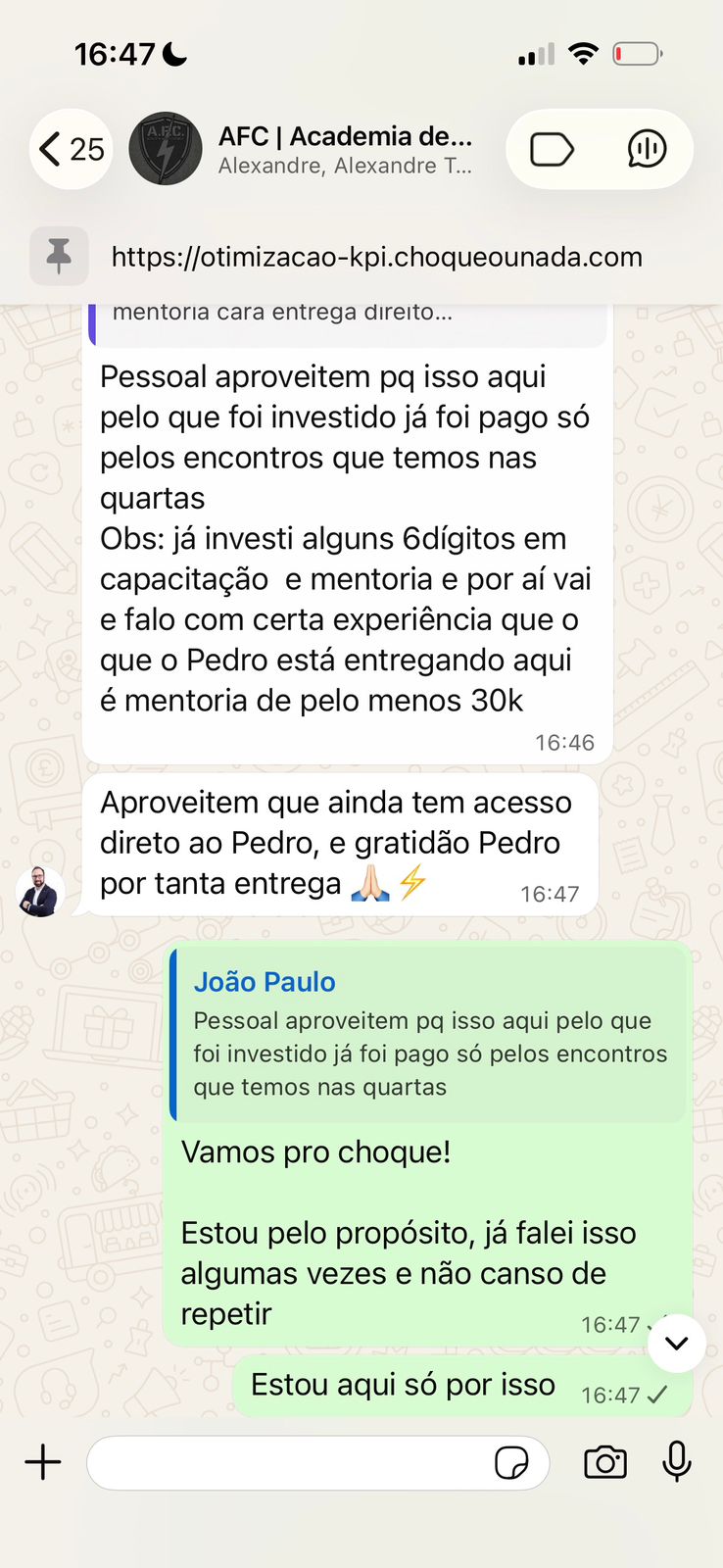 Depoimento real