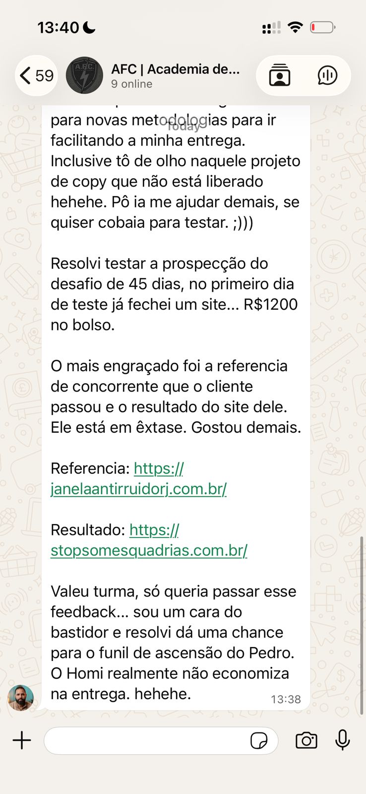 Depoimento real