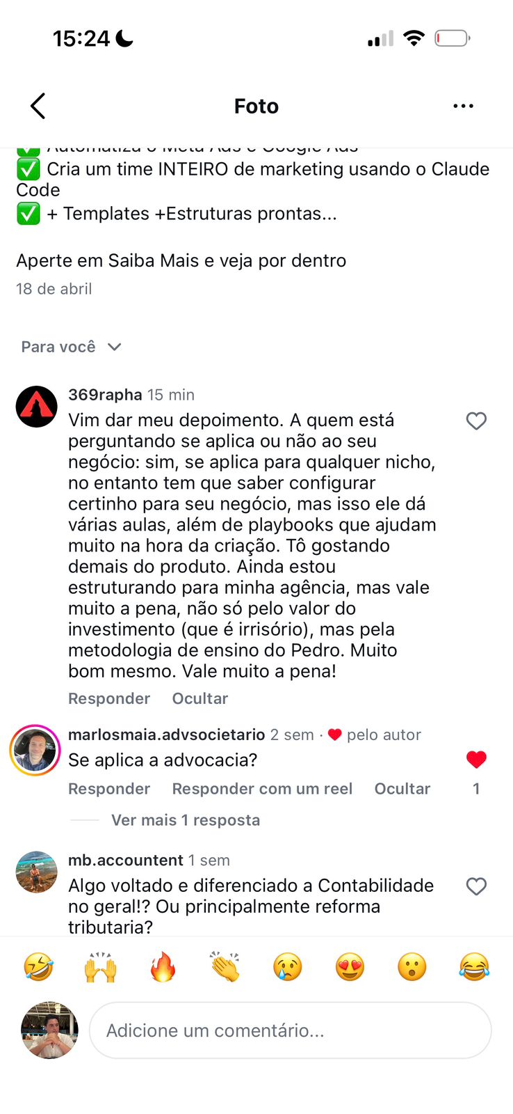 Depoimento real