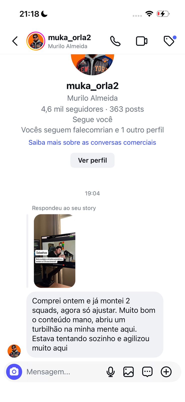 Depoimento real